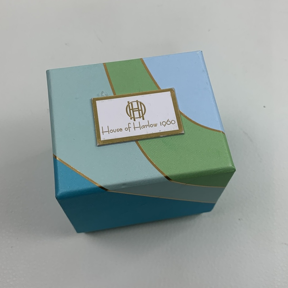 House of Harlow 1960 Gold Brass fan Earrings New in Box Lead free Nickel safe - Picture 9 of 10